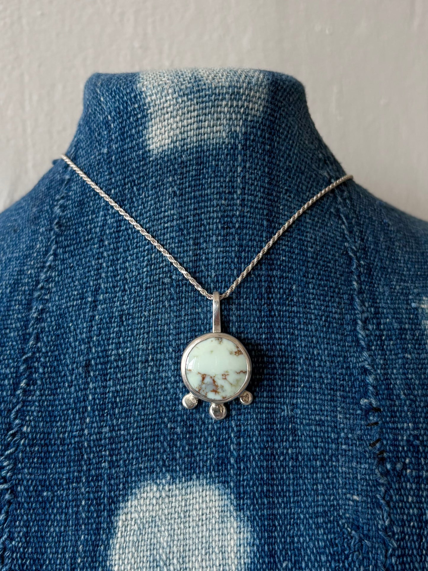 Aloe Variscite Pendant Necklace ~ Silver