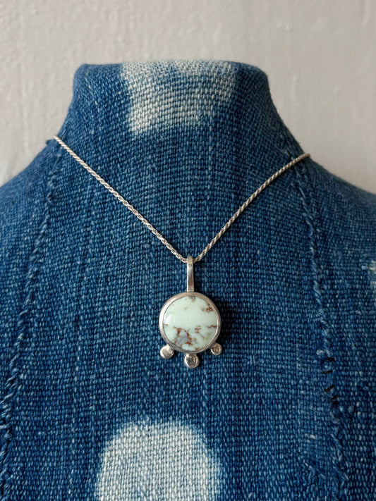 Aloe Variscite Pendant Necklace ~ Silver