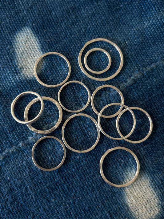 Hammered Band Ring ~ Silver
