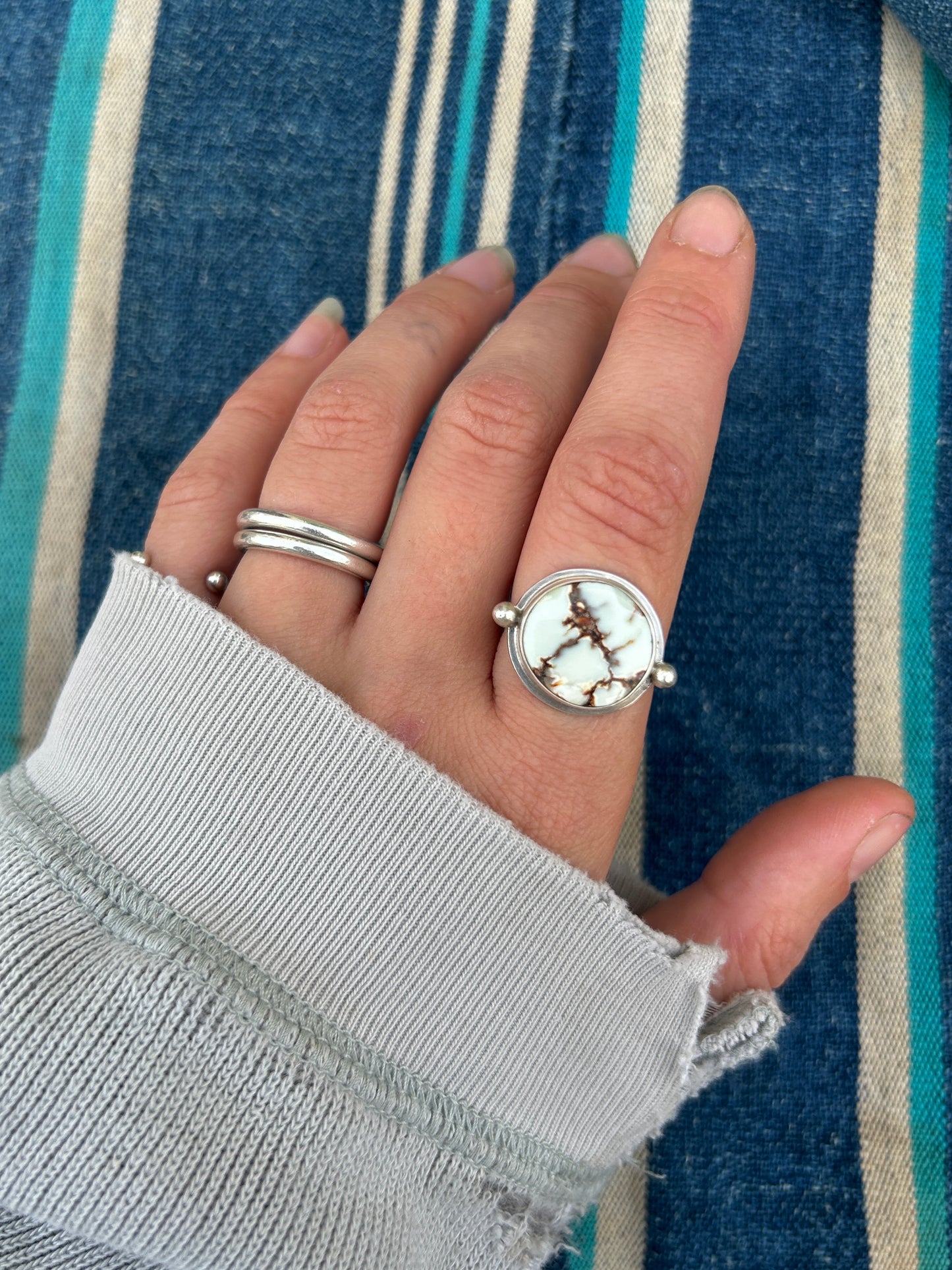 Nevada Aloe Variscite Byzantine Silver Ring