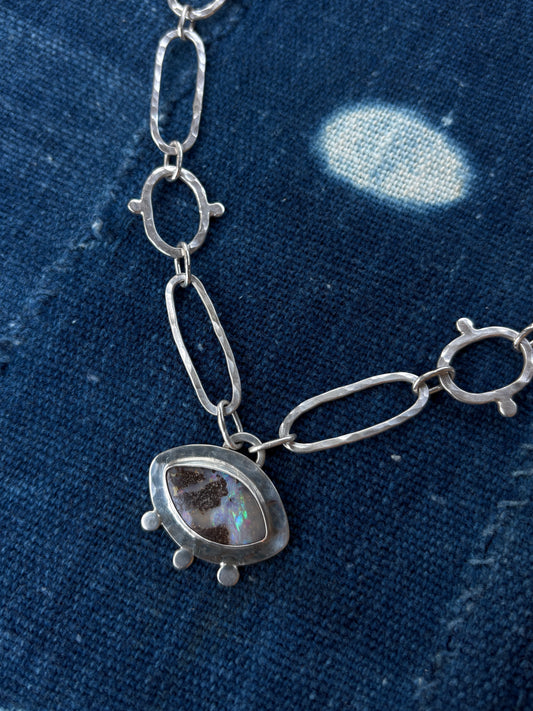 Australian Opal ~ Silver Chain Necklace