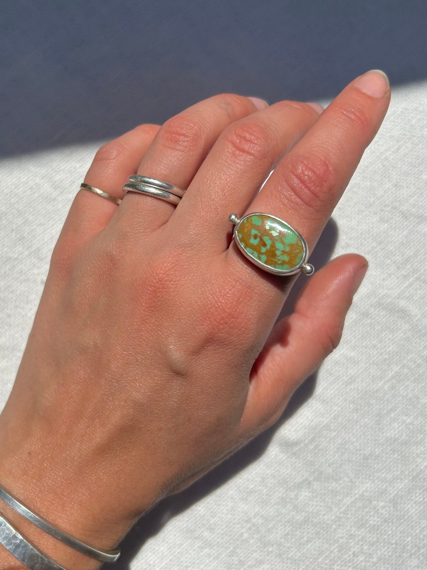 Colorado Turquoise Byzantine Silver Ring