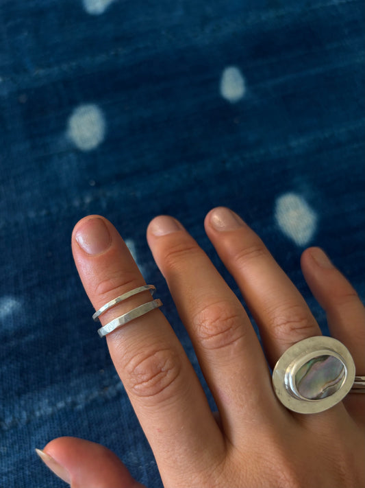 Hammered Band Ring ~ Silver