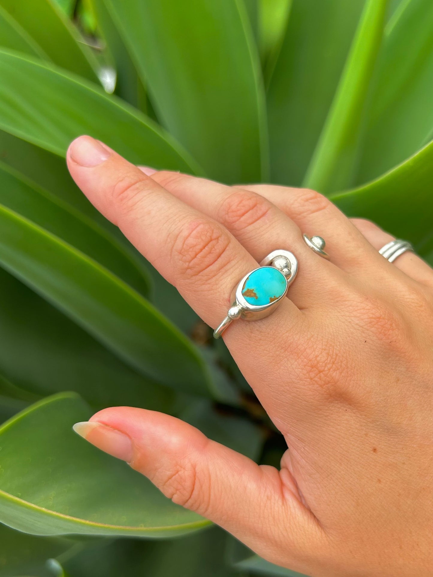 Colorado Turquoise Silver Byzantine Ring