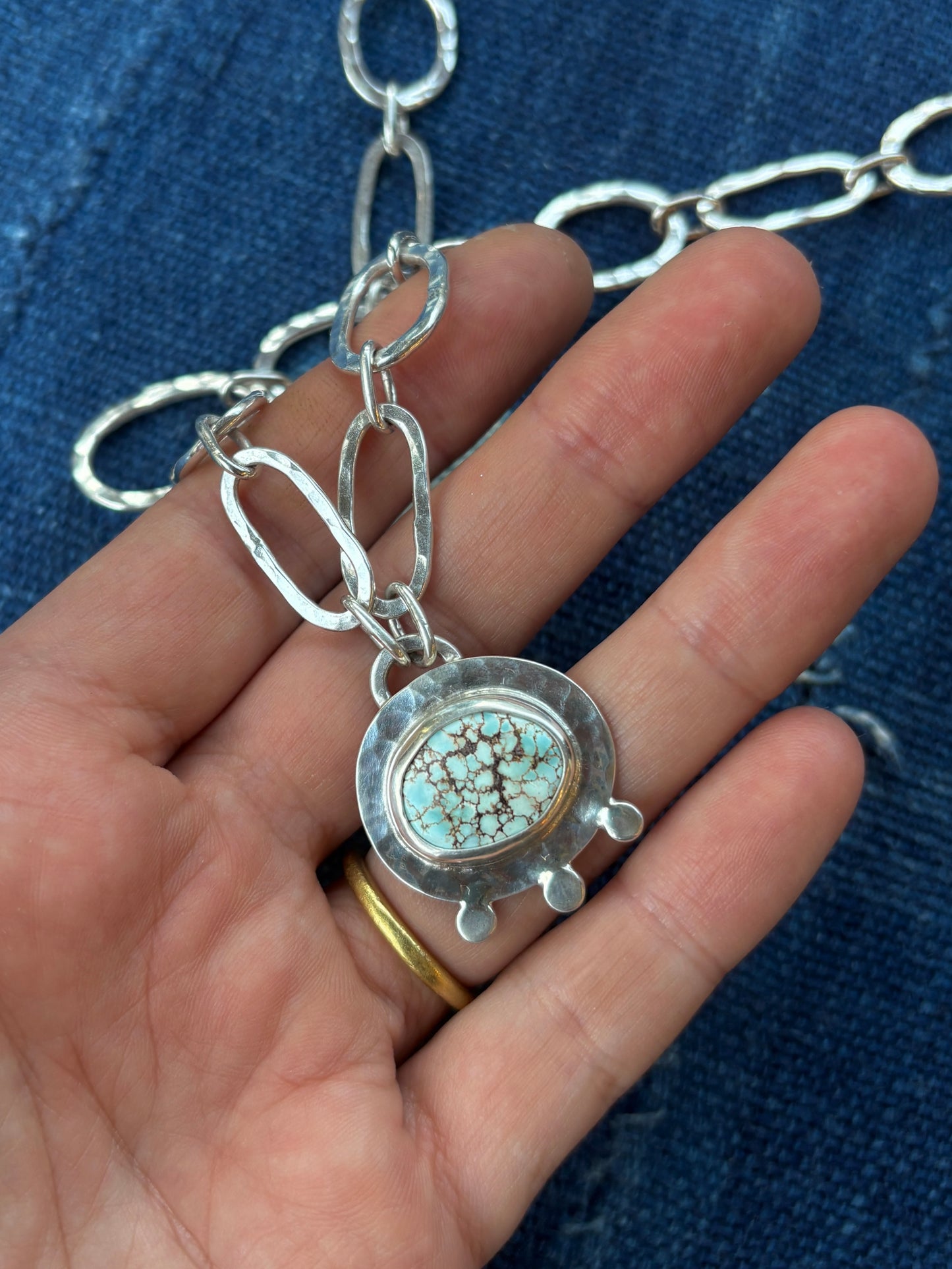 golden hills turquoise ~ link necklace