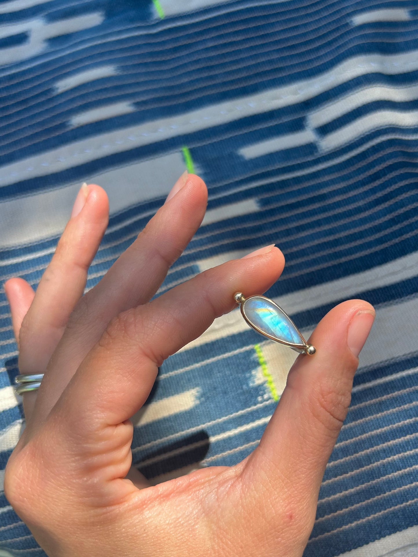 Moonstone 14k Gold Byzantine Ring ~ Sideways Pear