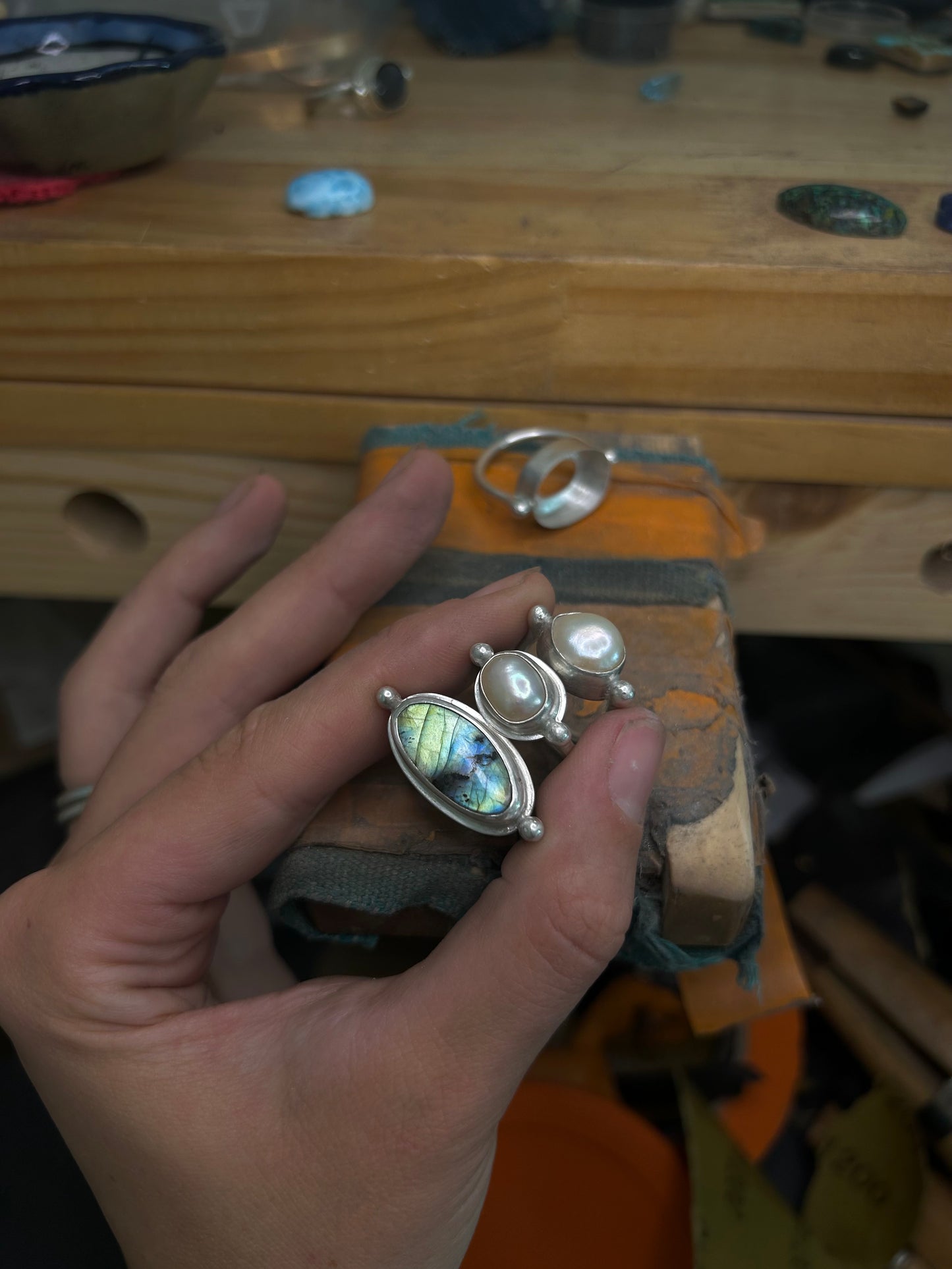 Labradorite Sterling Silver Byzantine Ring