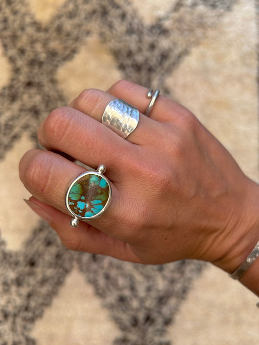 Colorado Turquoise Silver Byzantine Ring