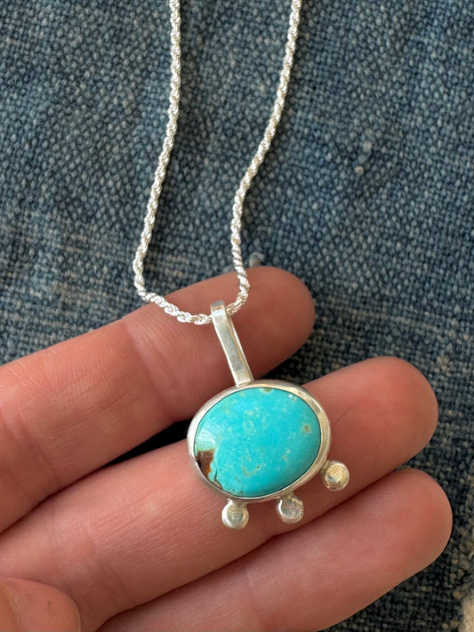 Royston Turquoise ~ Pendant Necklace ~ Silver