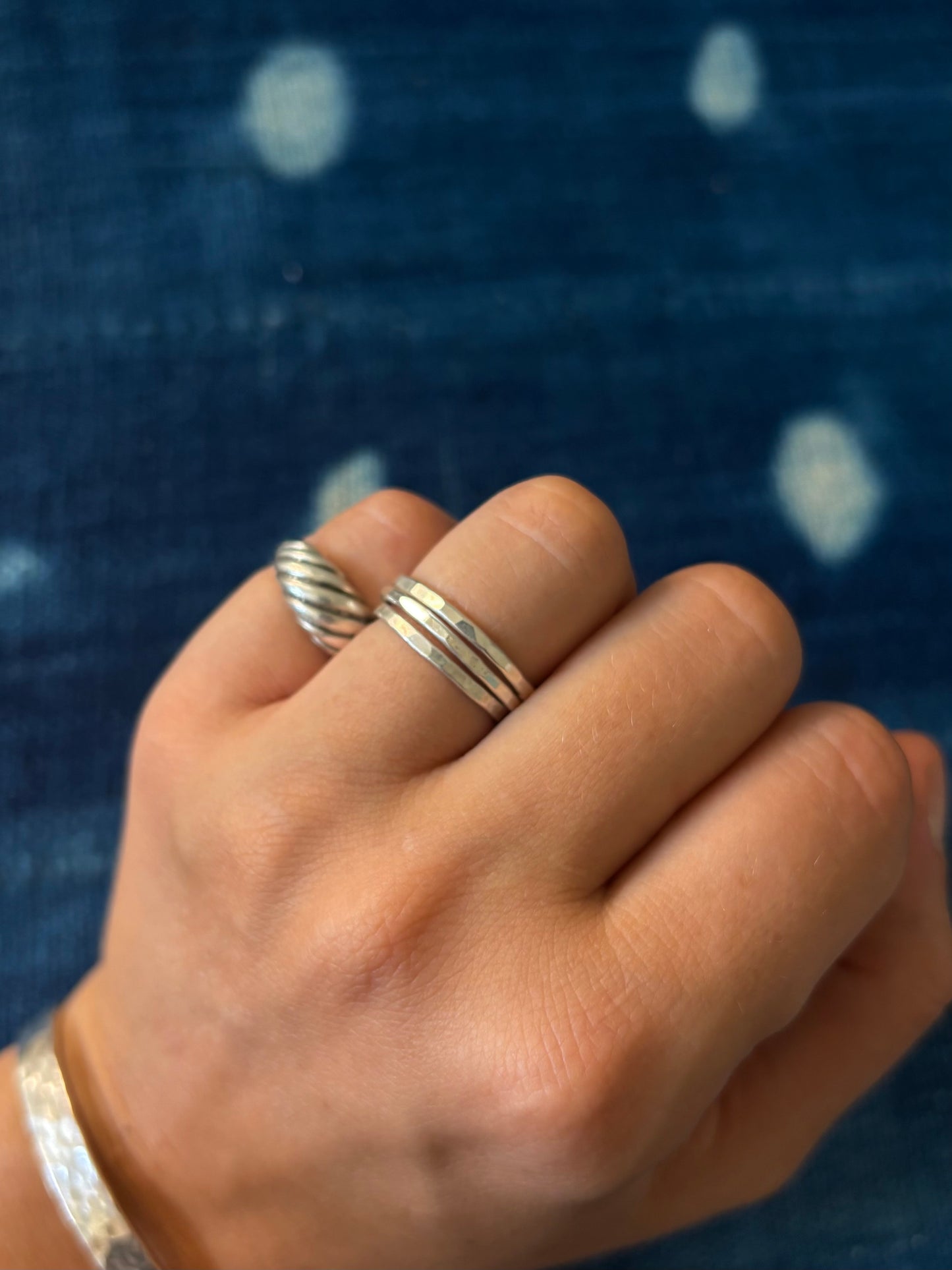 Hammered Band Ring ~ Silver