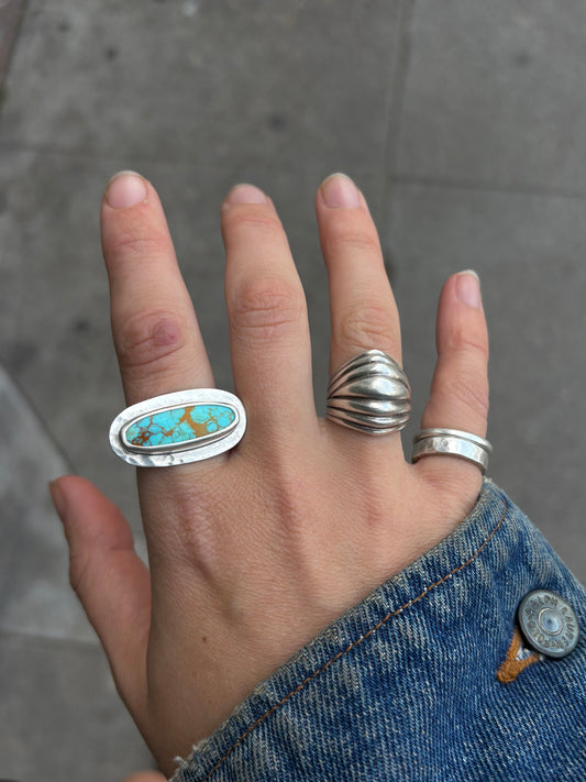 Chunky Hammered Band ~ Silver