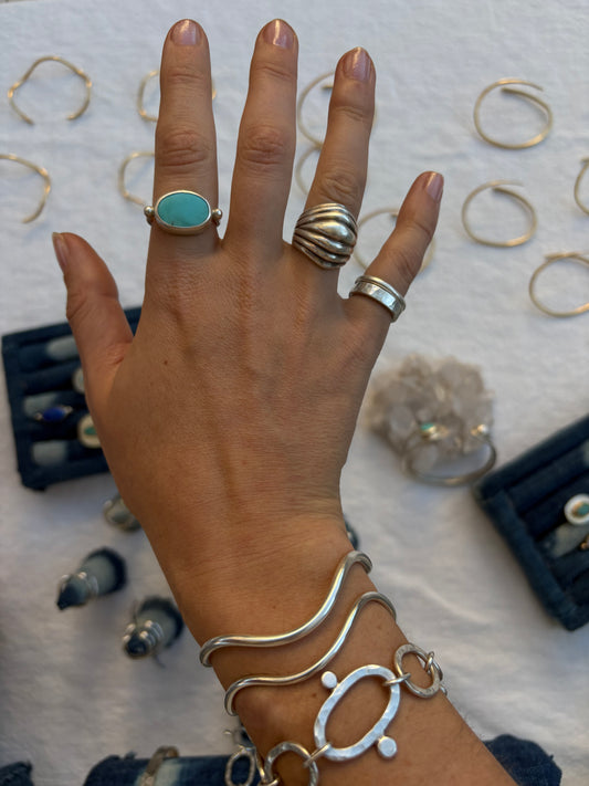 Chunky Wave Cuff Bracelet ~ Silver *new*