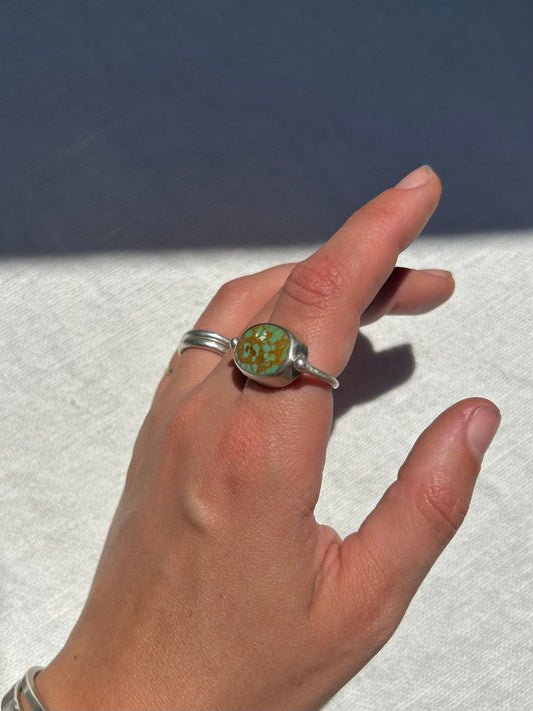 Colorado Turquoise Byzantine Silver Ring