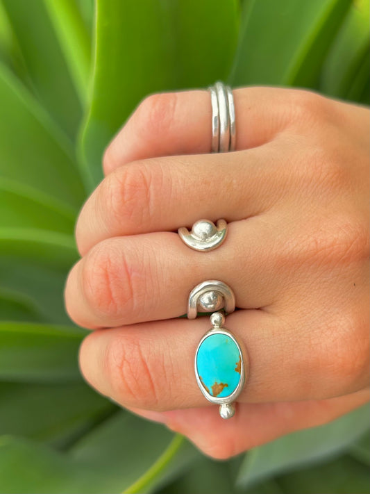 Colorado Turquoise Silver Byzantine Ring