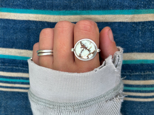 Nevada Aloe Variscite Byzantine Silver Ring