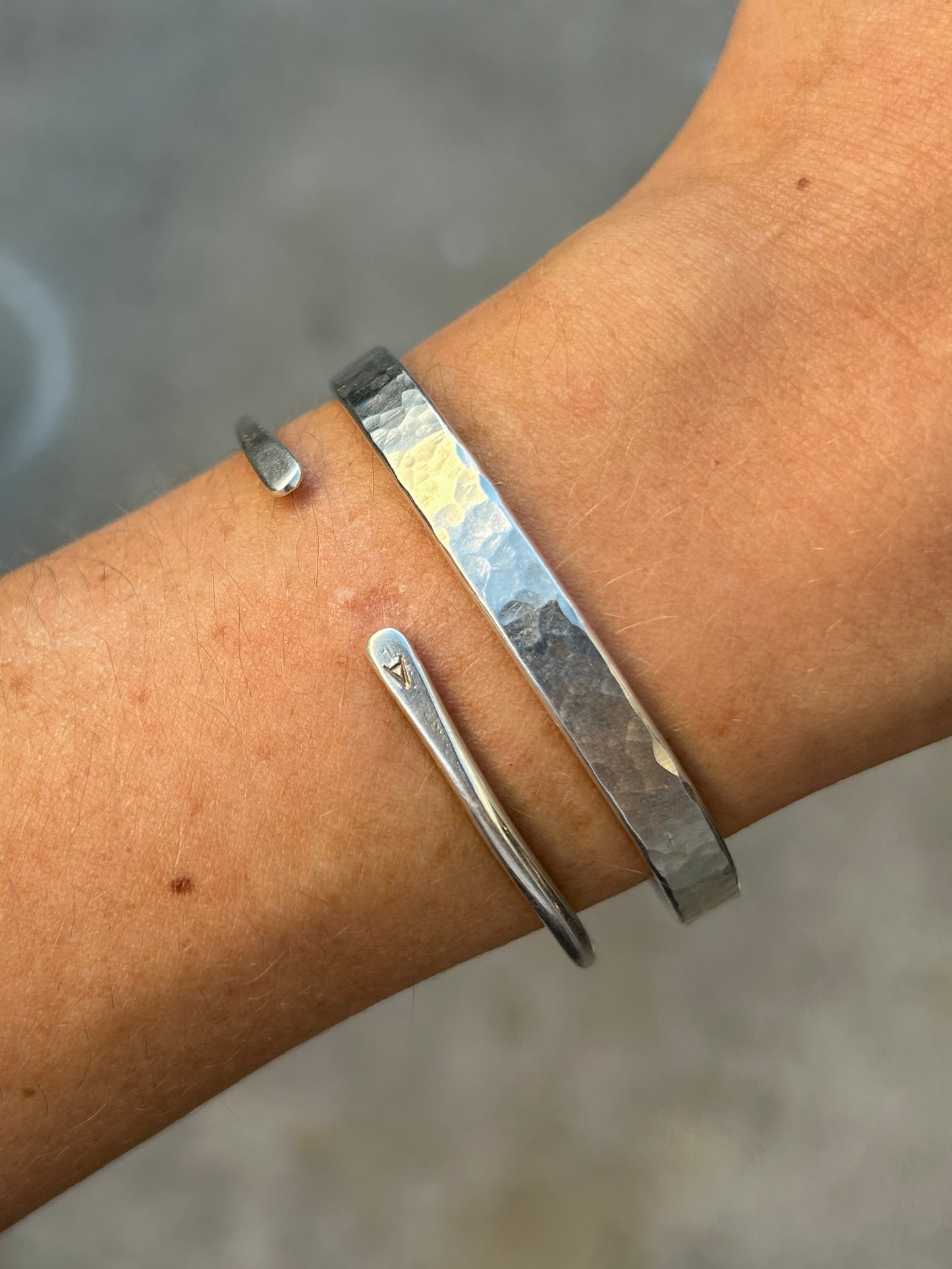 Hammered Silver Cuff Bracelet