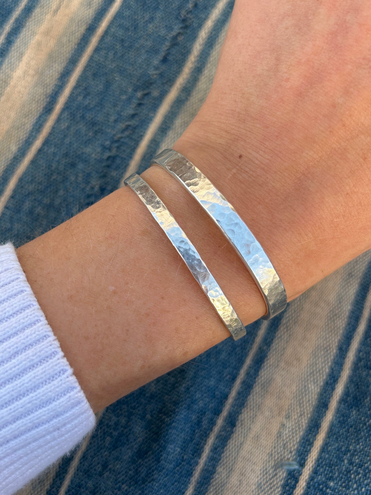 Hammered Silver Cuff Bracelet