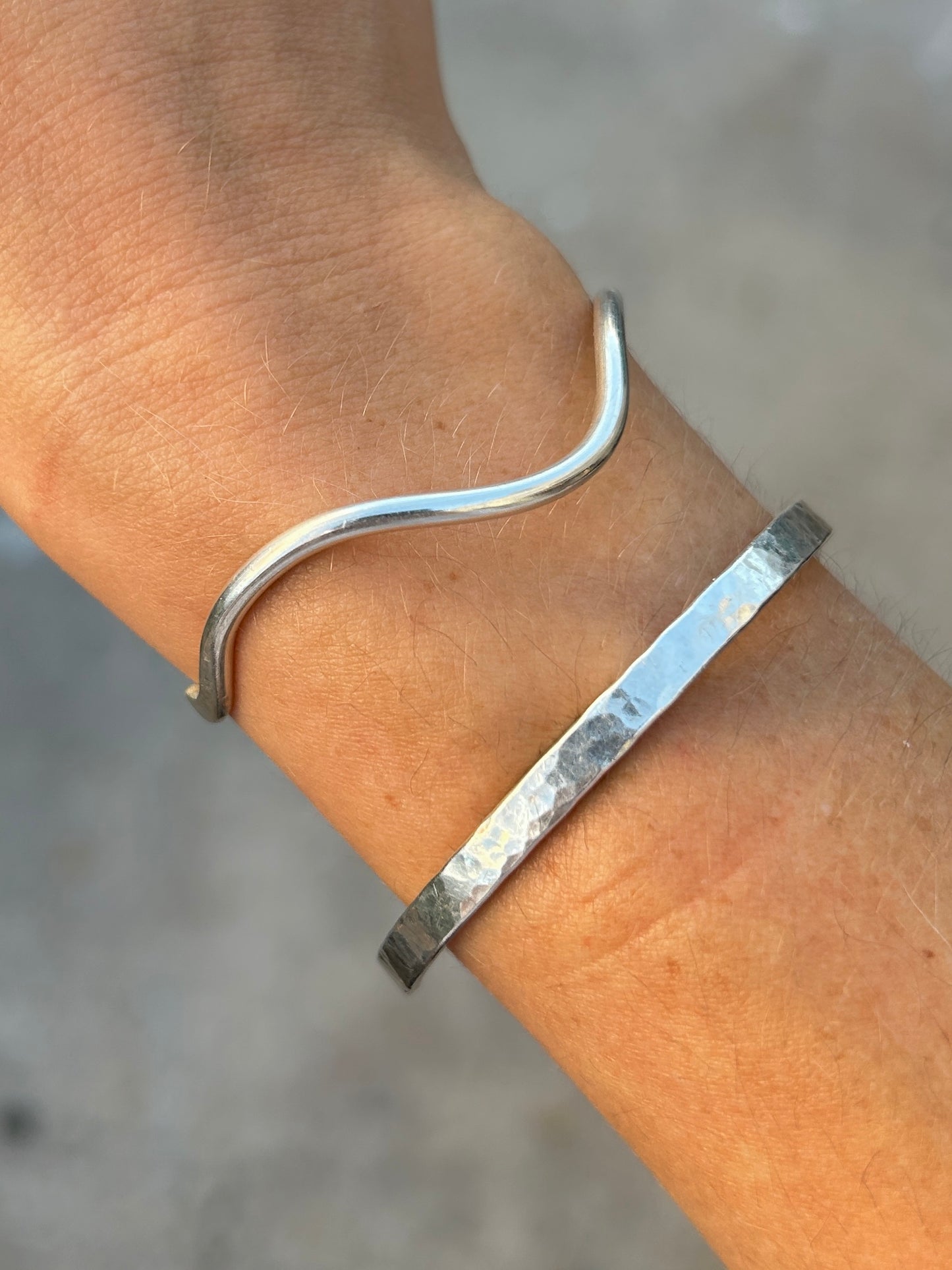 Hammered Silver Cuff Bracelet