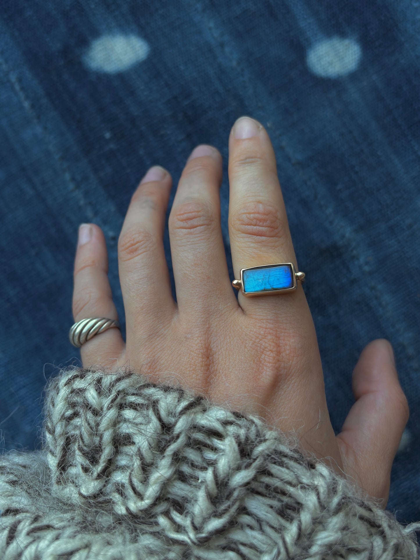 Labradorite 14k Gold Byzantine Ring ~ 7