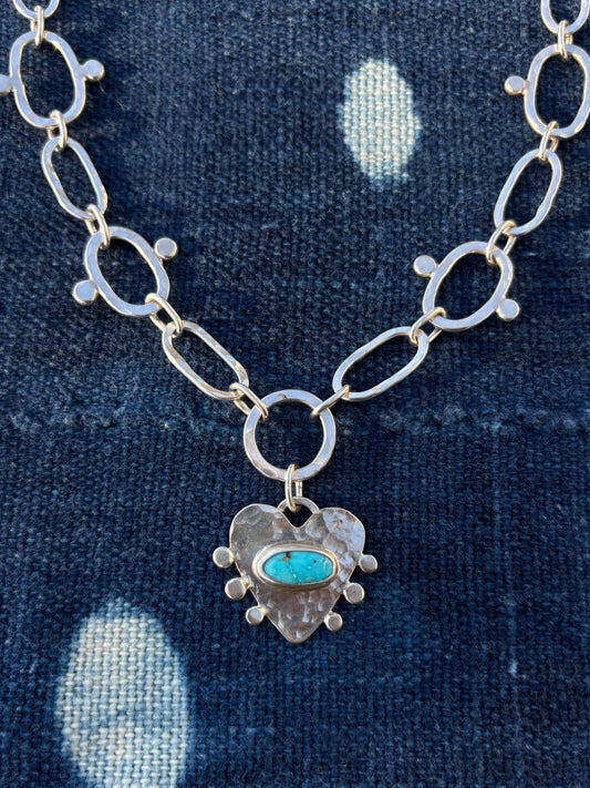 Turquoise Mountain Heart Necklace