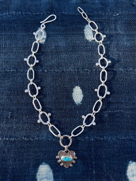 Turquoise Mountain Heart Necklace