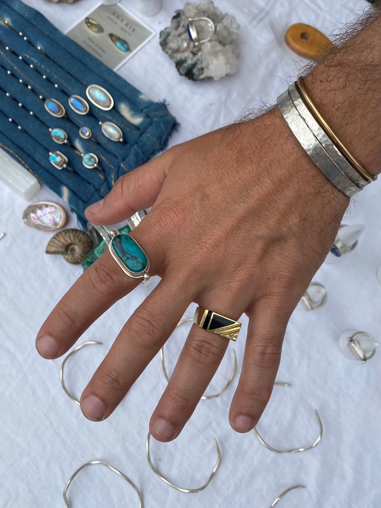 Hammered Silver Cuff Bracelet