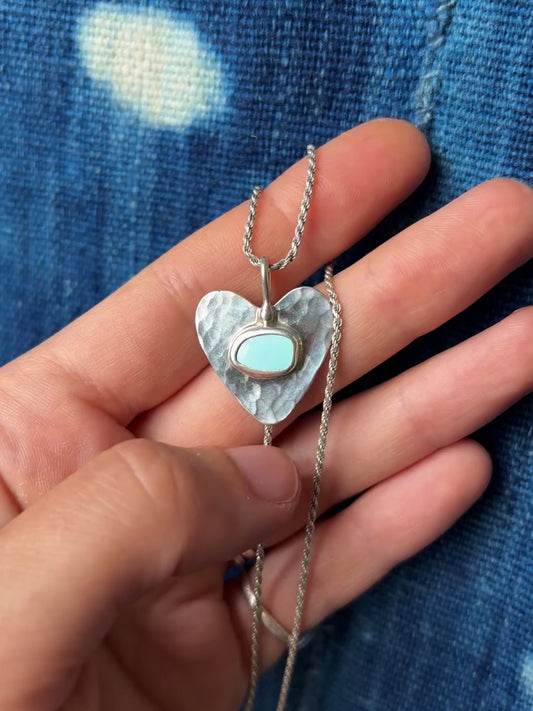 Nevada Turquoise Pendant Necklace ~ Silver