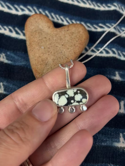 Dark Aloe Variscite ~ Pendant Necklace ~ Silver