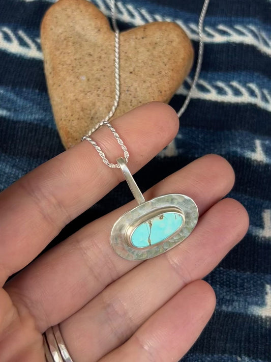 Nevada Turquoise ~ Pendant Necklace ~ Silver