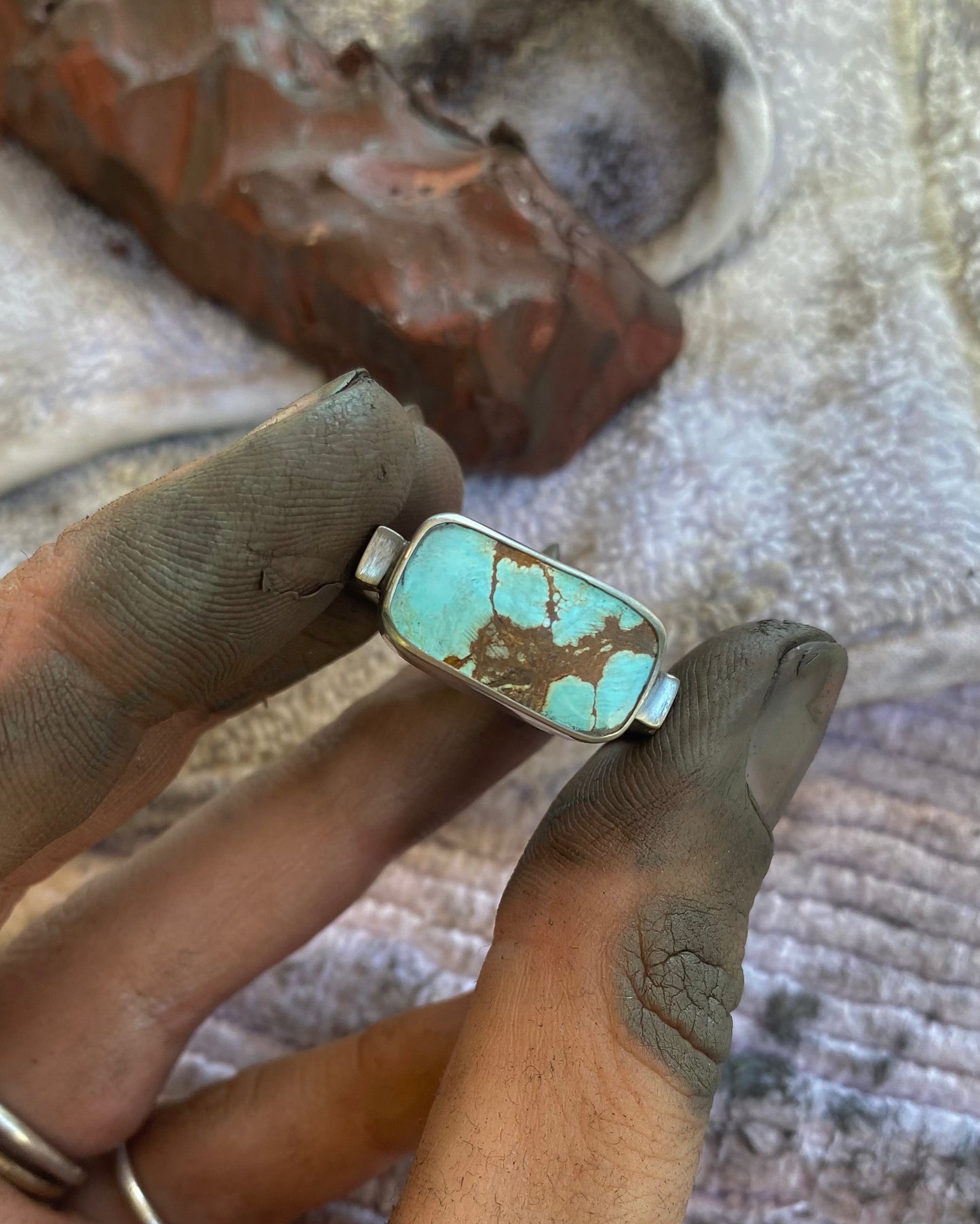 Nevada Turquoise Sterling Silver Mesa Ring #3