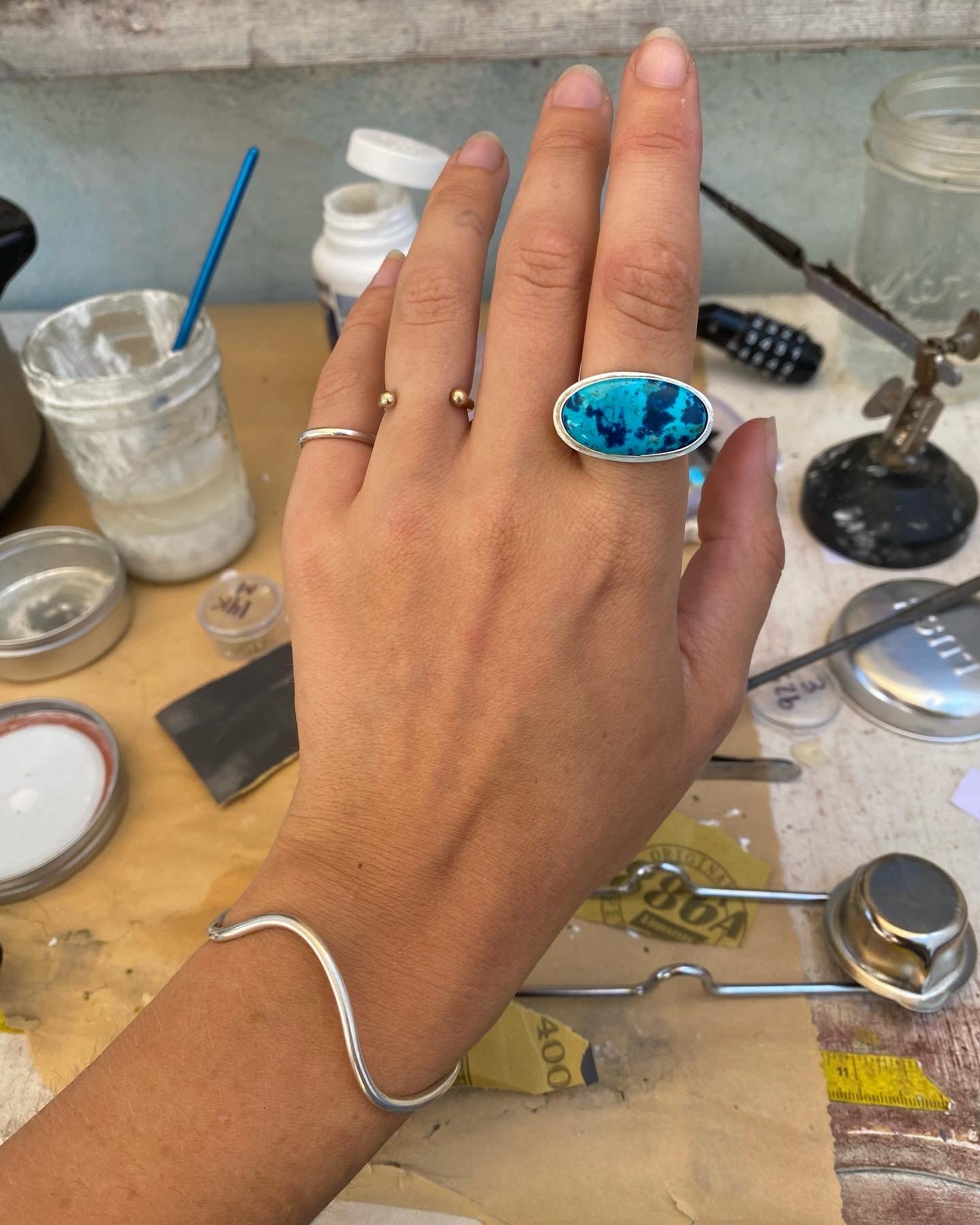Peruvian Shattuckite Sterling Silver Grecian Ring #1