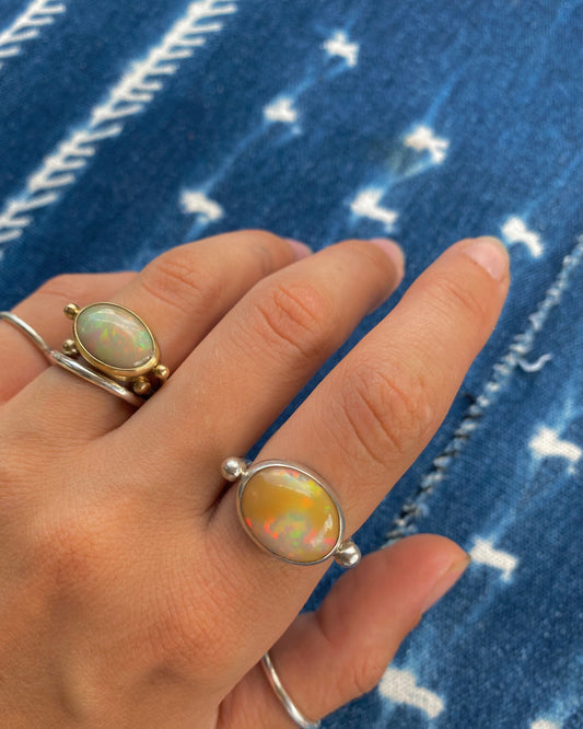 Ethiopian Opal 14k Gold Byzantine Ring #4