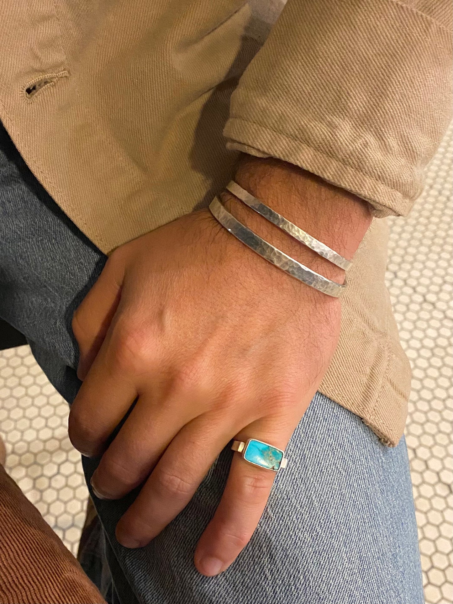 Hammered Silver Cuff Bracelet