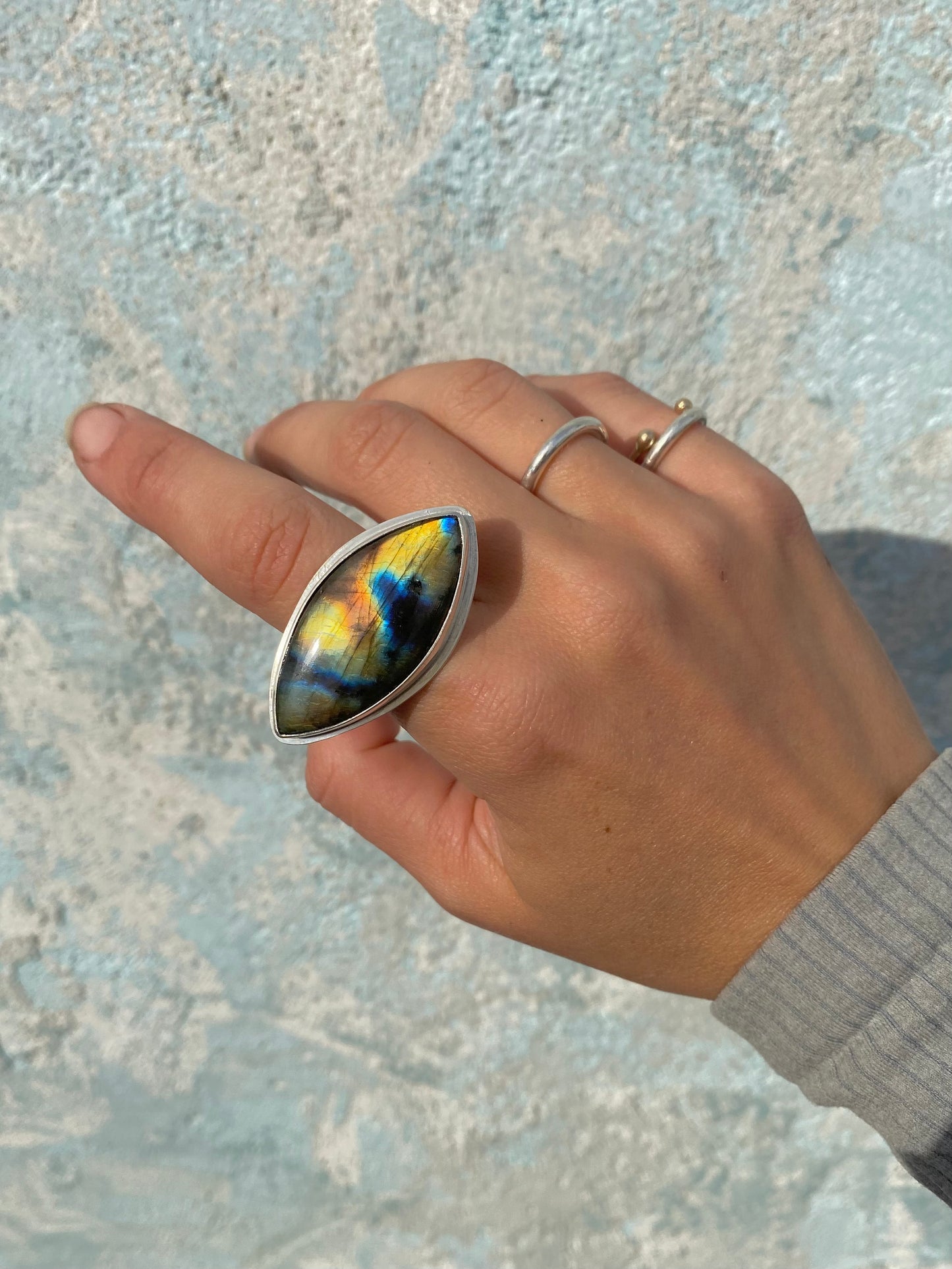 Labradorite Eye Sterling Silver Ring