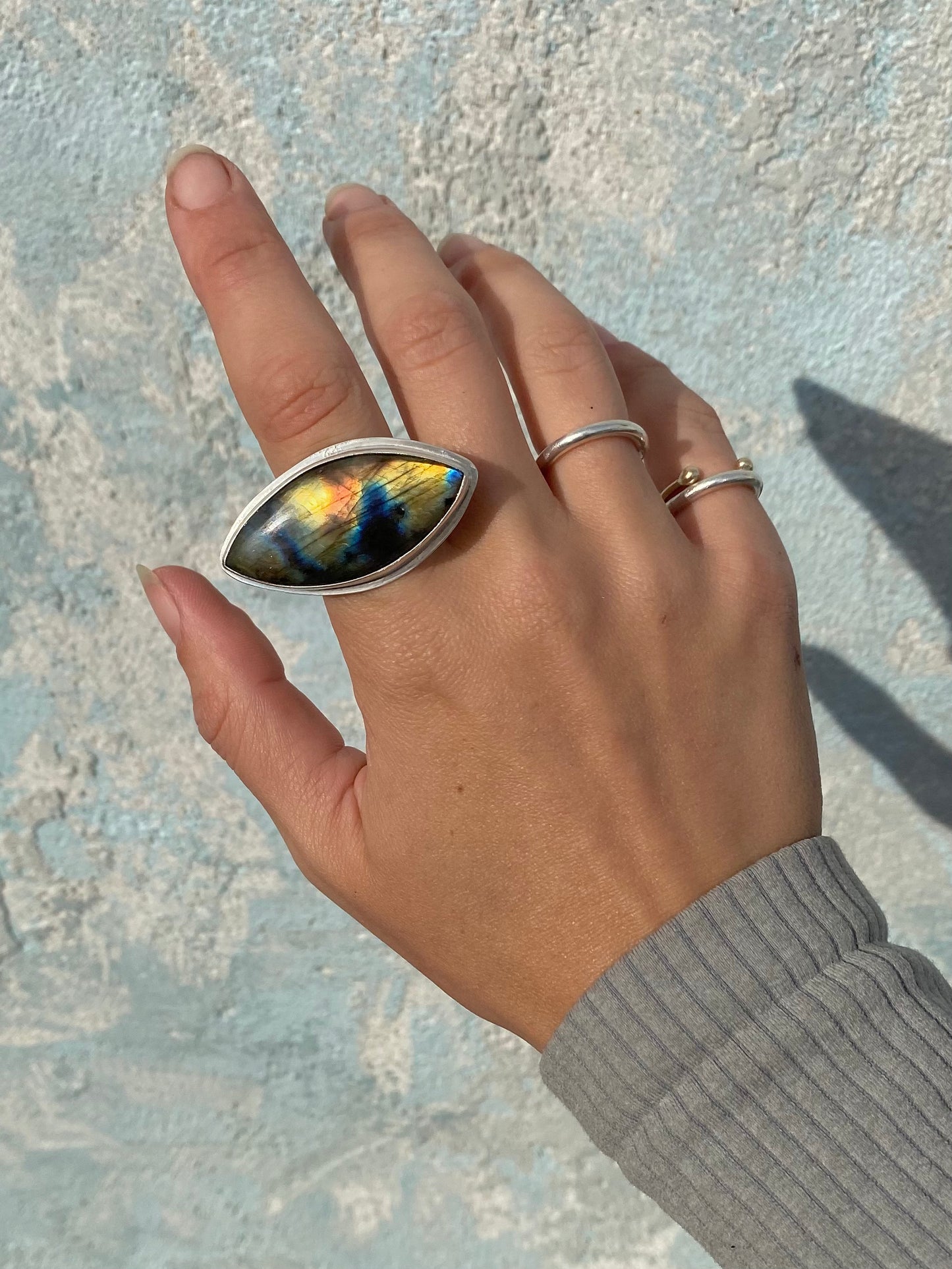 Labradorite Eye Sterling Silver Ring