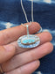 Golden Hills Turquoise ~ Orb Pendant Necklace ~ Silver