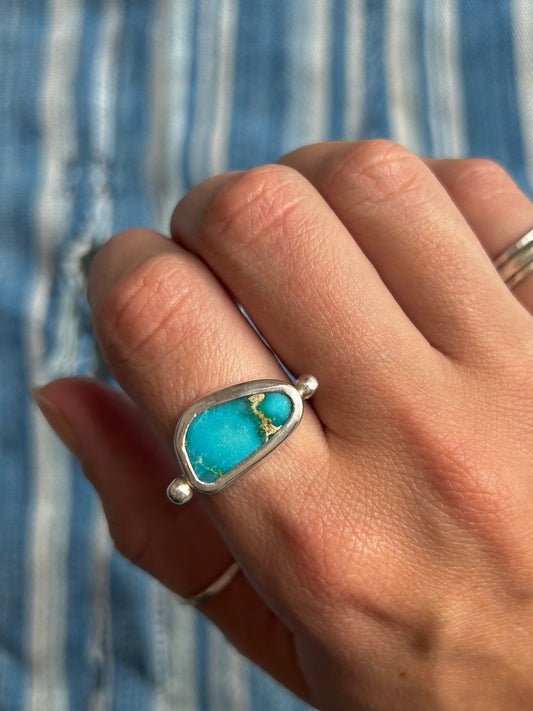 Sonoran Turquoise Byzantine Ring ~ Silver