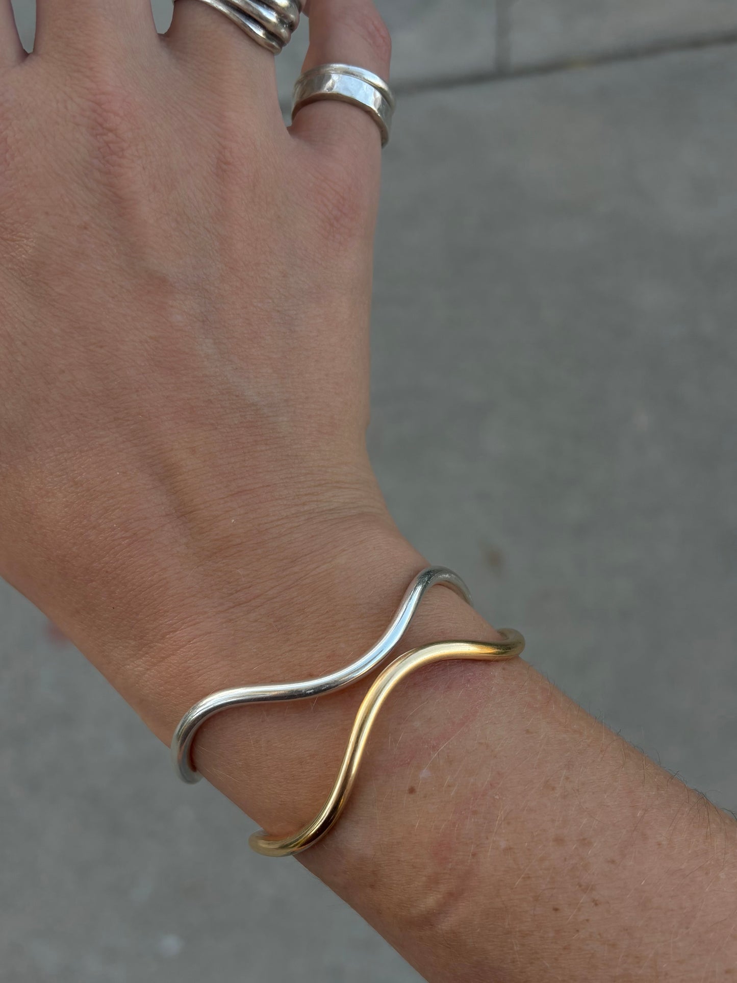 Chunky Wave Cuff Bracelet ~ Brass *new*