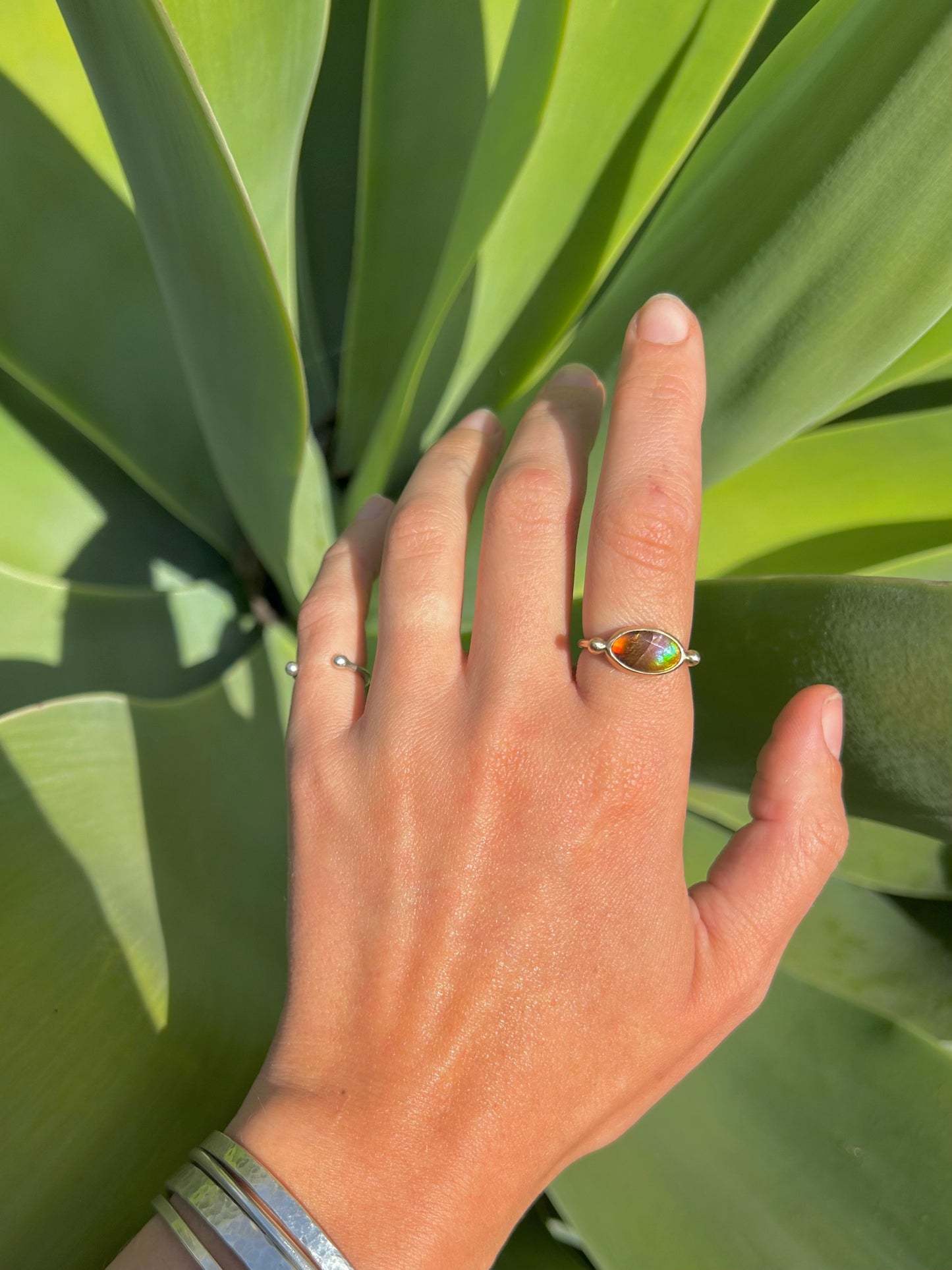 Fire Agate 14k Gold Byzantine Ring