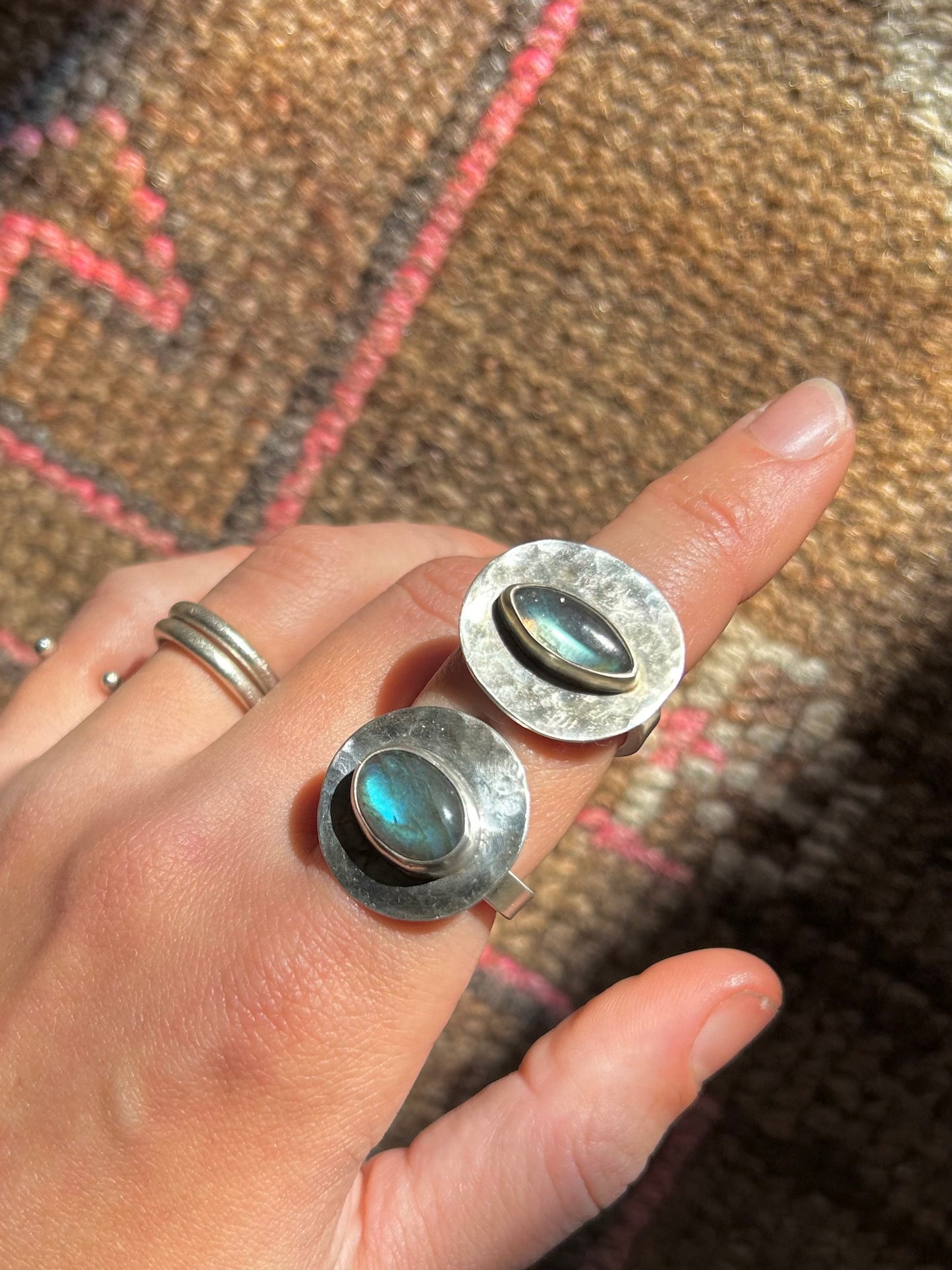 Labradorite Orb Sterling Silver Ring