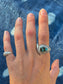 Kingman Turquoise Hammered Ring ~ 8