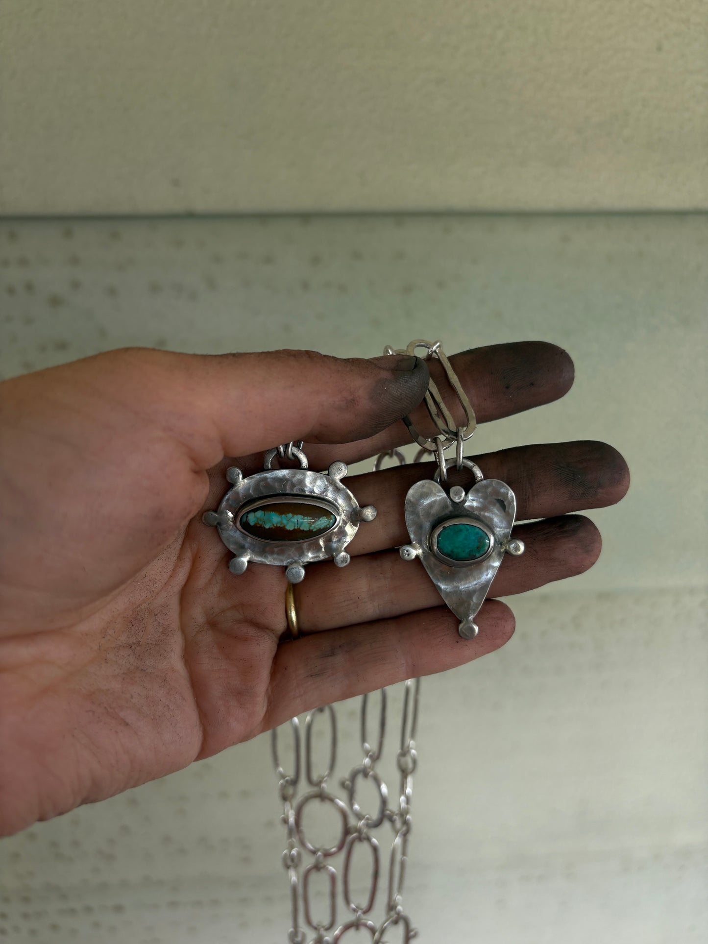 tyrone turquoise ~ link necklace