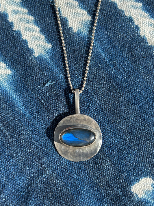 Labradorite Orb Pendant Necklace