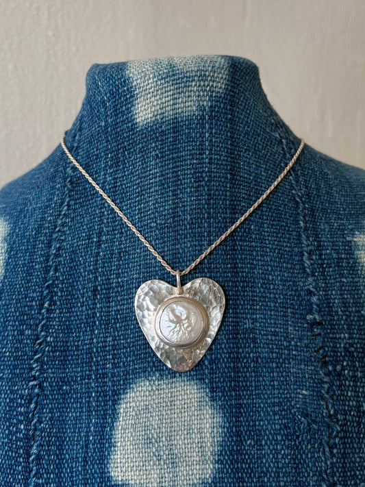 Freshwater Pearl Pendant Necklace ~ Silver