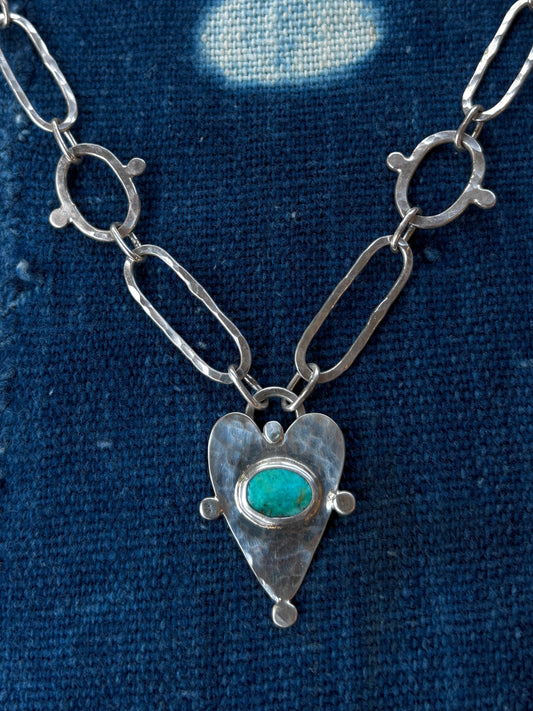tyrone turquoise ~ link necklace