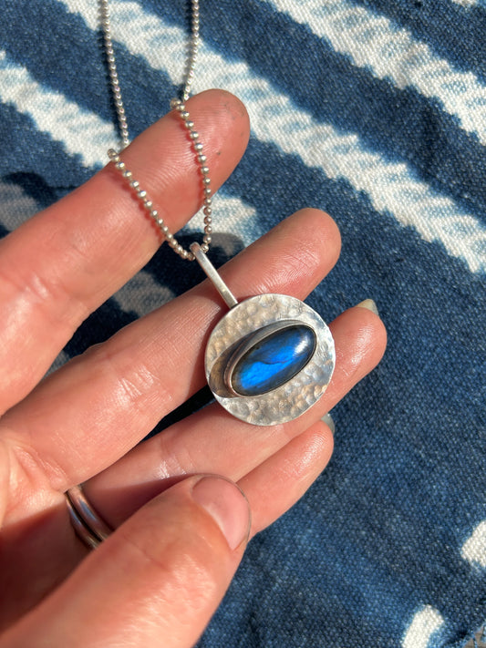 Labradorite Orb Pendant Necklace