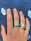 Morenci Turquoise Byzantine Ring ~ 6.5-7, Silver