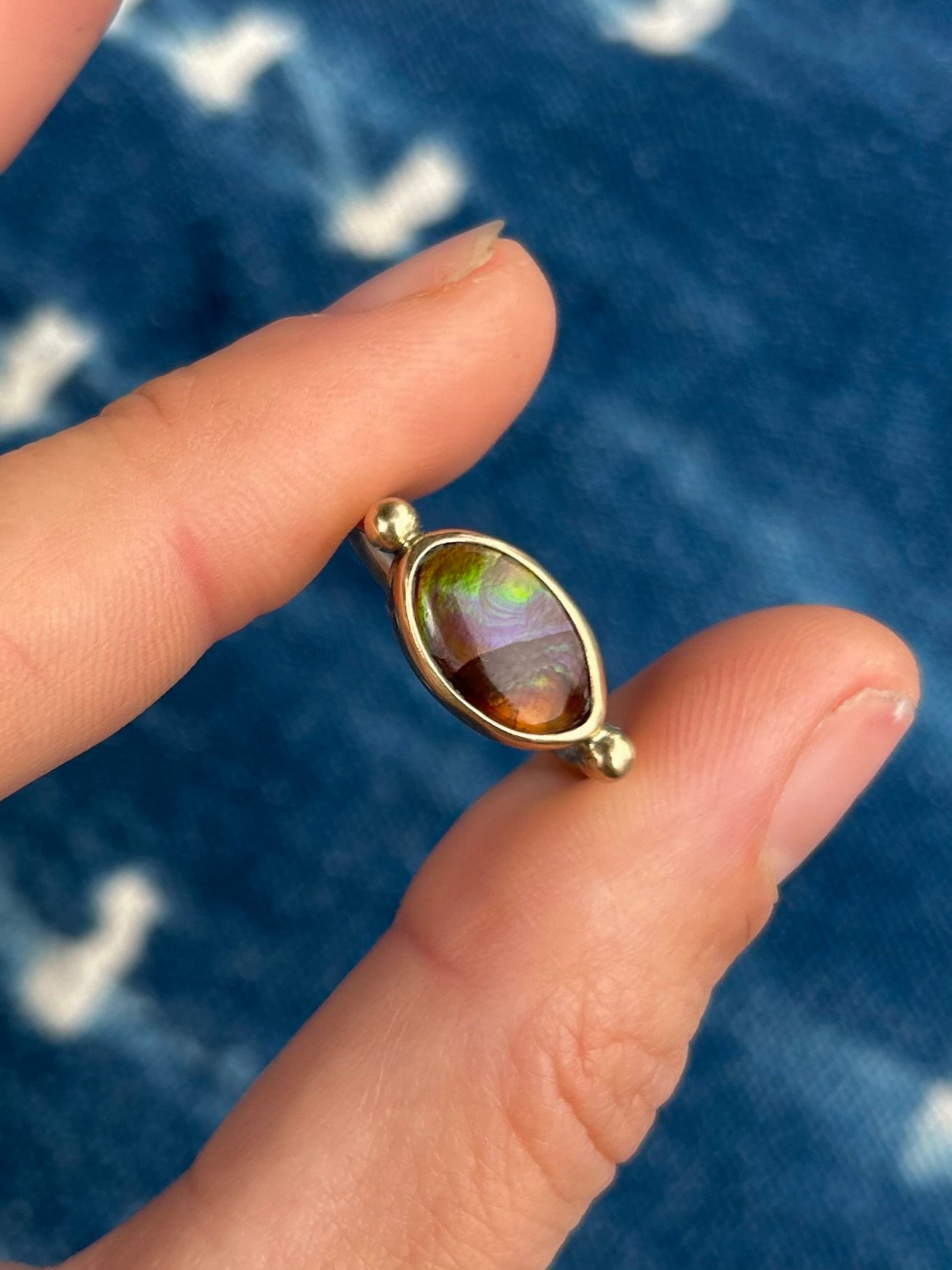 Fire Agate 14k Gold Byzantine Ring