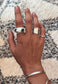 Nevada Variscite Silver Grecian Double Band Ring
