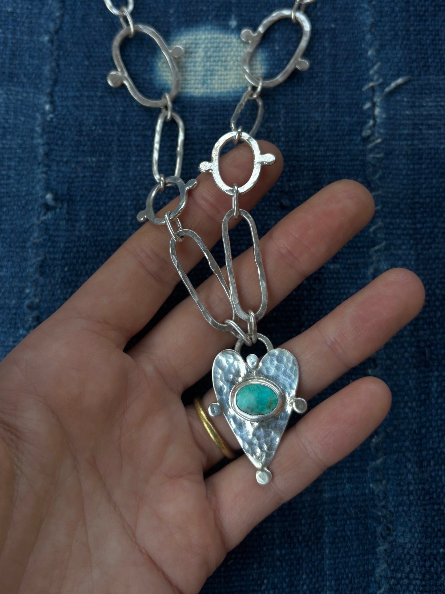 tyrone turquoise ~ link necklace